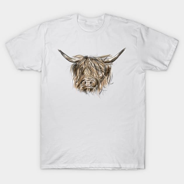 Highland Cow T-Shirt by HJstudioDesigns